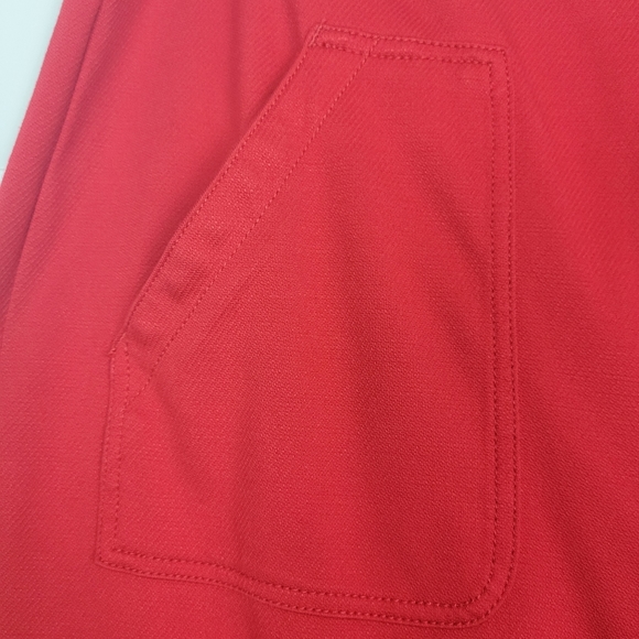 Anthropologie Maeve Tomato red knit flare with slits pull-on pants size Large - Picture 6 of 10